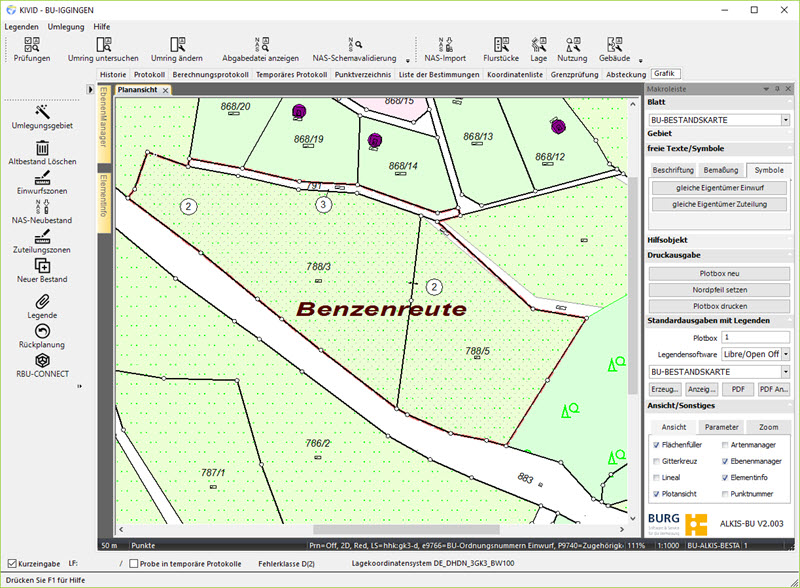 KIVID - reduzierte Projektbearbeitung Umlegung mit jRBU