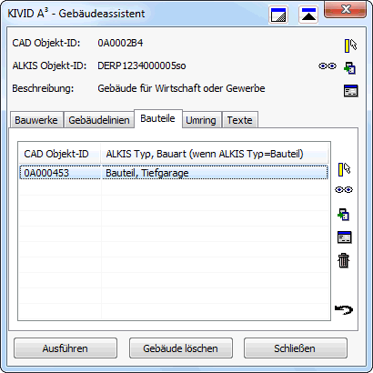 Gebäudeassistent - Bauteile