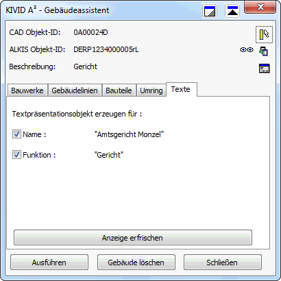 Gebäudeassistent - Texte