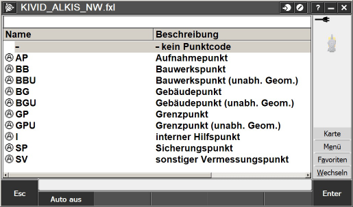 Bild: Erfassung von Punktcodes für KIVID<sup>&reg;</sup> mit Trimble Access