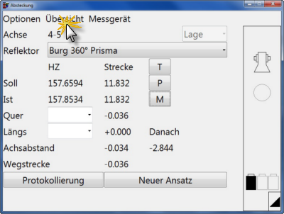 Bild: Achsabsteckung (Dialog)