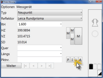 Bild: Anzeige der Punktlage vor Speicherung (Dialog)
