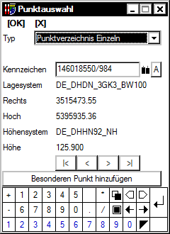 Bild: Punktverzeichnis
